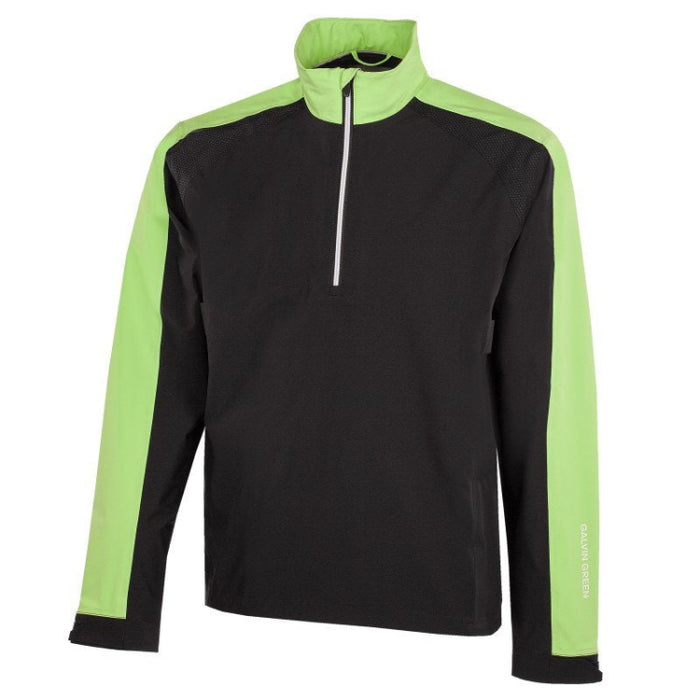 Galvin Green Adam Waterproof Golf 1/2 Zip Pullover - Black/Fresh Green