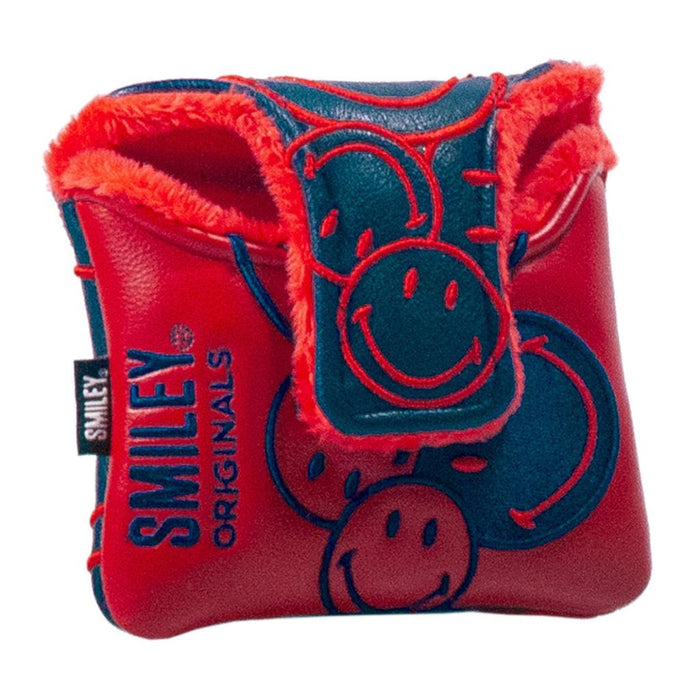 Smiley Originals Stacked Mallet Putter Headcover - Navy/Red
