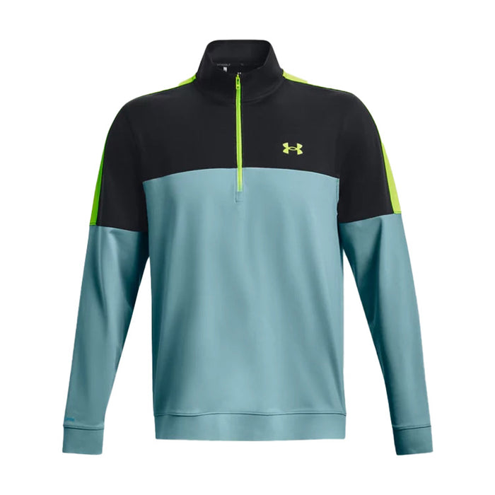 Under Armour Storm Midlayer Half-Zip Golf Pullover - Light Blue/Lime